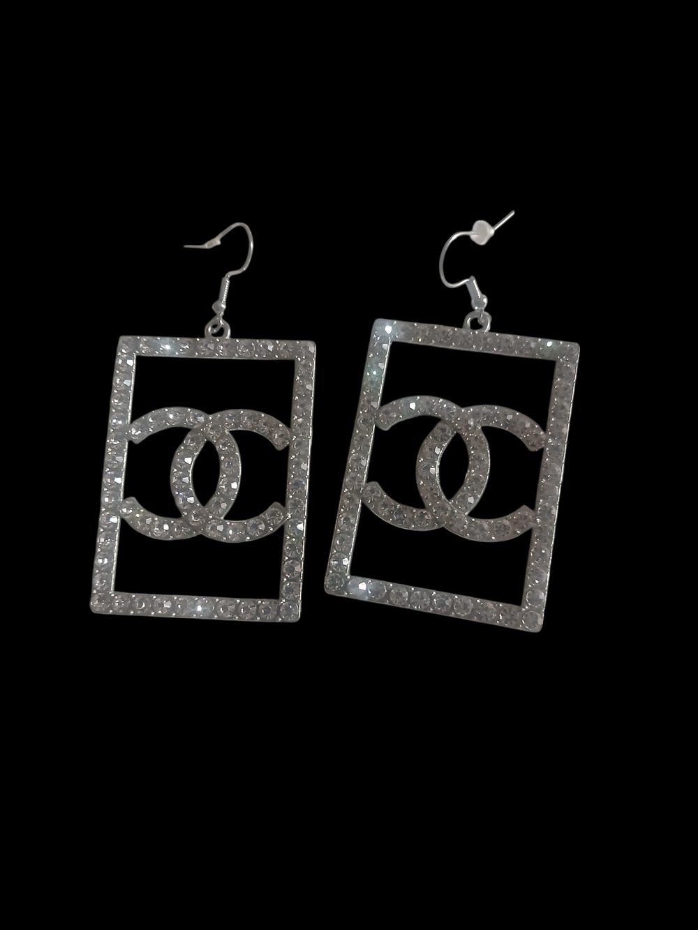 Silver Crystal Fashion Drop Earrings